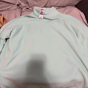 Vineyard Vines Cozy Mock Neck Fleece Pullover Crystal Blue Size XL